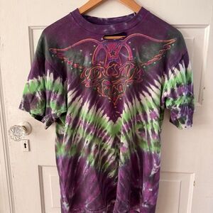 Aerosmith Men's Tie Dye Pump Tour concert tee